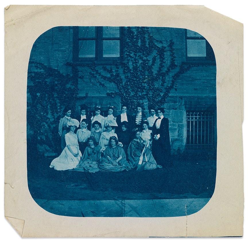 Group portrait of seventeen young women c.1870-1900