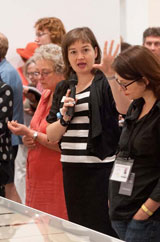 Visitors gaining insight into 'Matisse: Drawing Life', hearing from Miranda Wallace, Curatorial Manager, International Art and Exhibitions and Research / Photograph: Ray Fulton