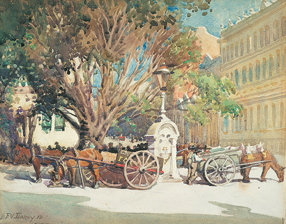 Vida Lahey / The carters' rest, Eagle Street 1913 / Watercolour on paper / Purchased 2005 / Collection: Queensland Art Gallery