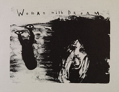 David Lynch, United States b.1946 / Woman with Dream 2007 / Lithograph on Japanese Bunko-Shi paper, 66 x 98 cm / Courtesy: The artist / © David Lynch 